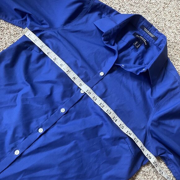 Land’s End Outfitters Womens Size 8 Blue Wrinkle Free Broadcloth 3/4 Sleeve - Picture 7 of 7